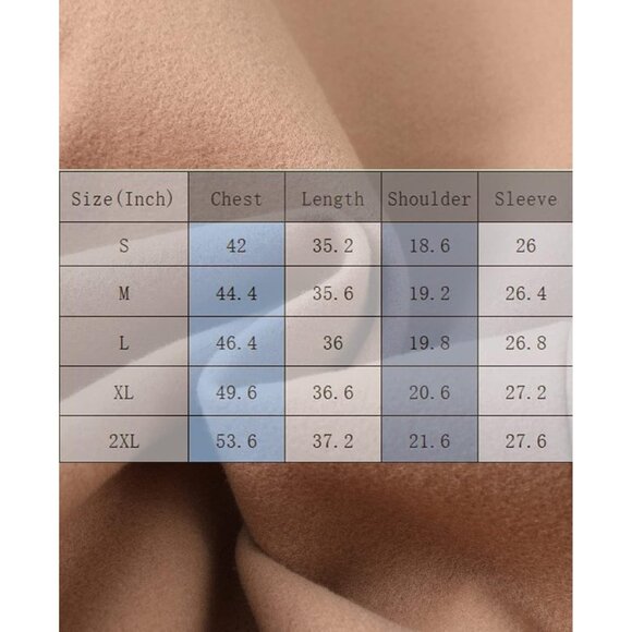 Men's Khaki Classic Wool Single Breasted Mid Long Trench Overcoat Jackets - Picture 7 of 7